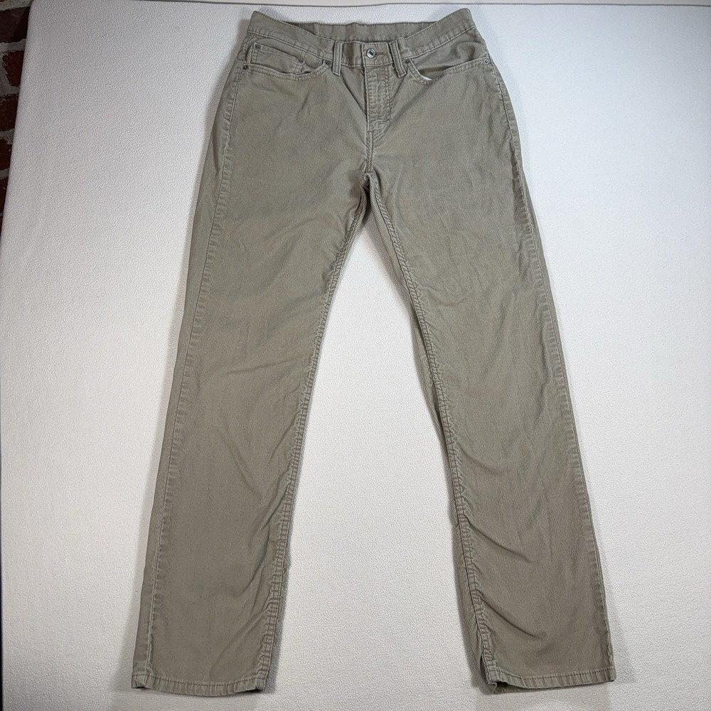 Levi's 514 Corduroy Pants Men's 32x32 Beige Straight Leg Mid Rise Stretch Chinos